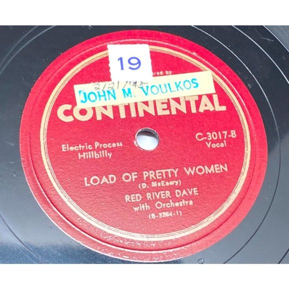 Lot of 3 Red River Dave 10" Records 78RPM Continental 5048 3017 3019 Country - Picture 8 of 9